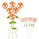 thumbnail image 1 of Paquete de 6 flores de ganchillo, clavel de lana artificial tejido para flores de ganchillo hechas a mano [Naranja degradado], 1 of 1