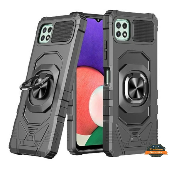 Xpression Cover for Boost Celero 5G Plus (2023) Armor Tuff Hybrid Stand Ring Hard TPU Rugged [Military-Grade] Magnetic Car Ring Holder Phone Case - Black