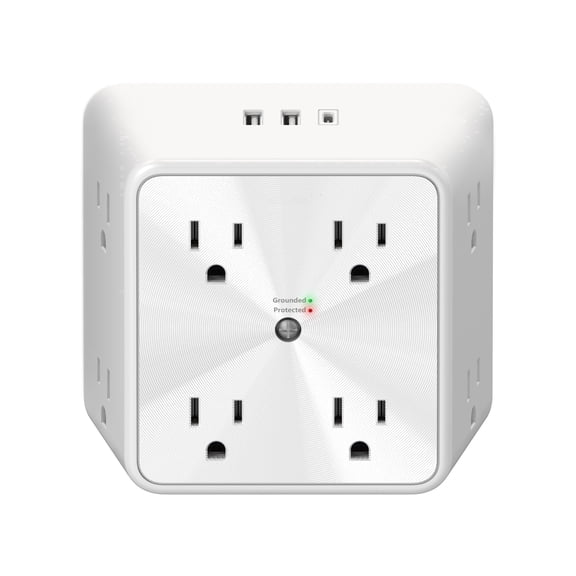 Unbranded TS-168 11 Outlet Surge Protector with 8 AC and 3 USB