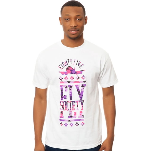 Fly Society The Aztec Stack - Camiseta gráfica para hombre, color blanco, talla mediana