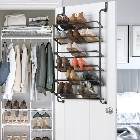 Whitmor Over The Door Shoe Rack organizer, Hanging Shoe Rack organizer, 18 Pair