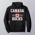 thumbnail image 2 of Tiweut Womens Hoodies Canada Rocks Canadian Flag Funny Curling Fan Gift Pullover Long Sleeve Loose Fit Streetwear,C-Black,Black, 2 of 3