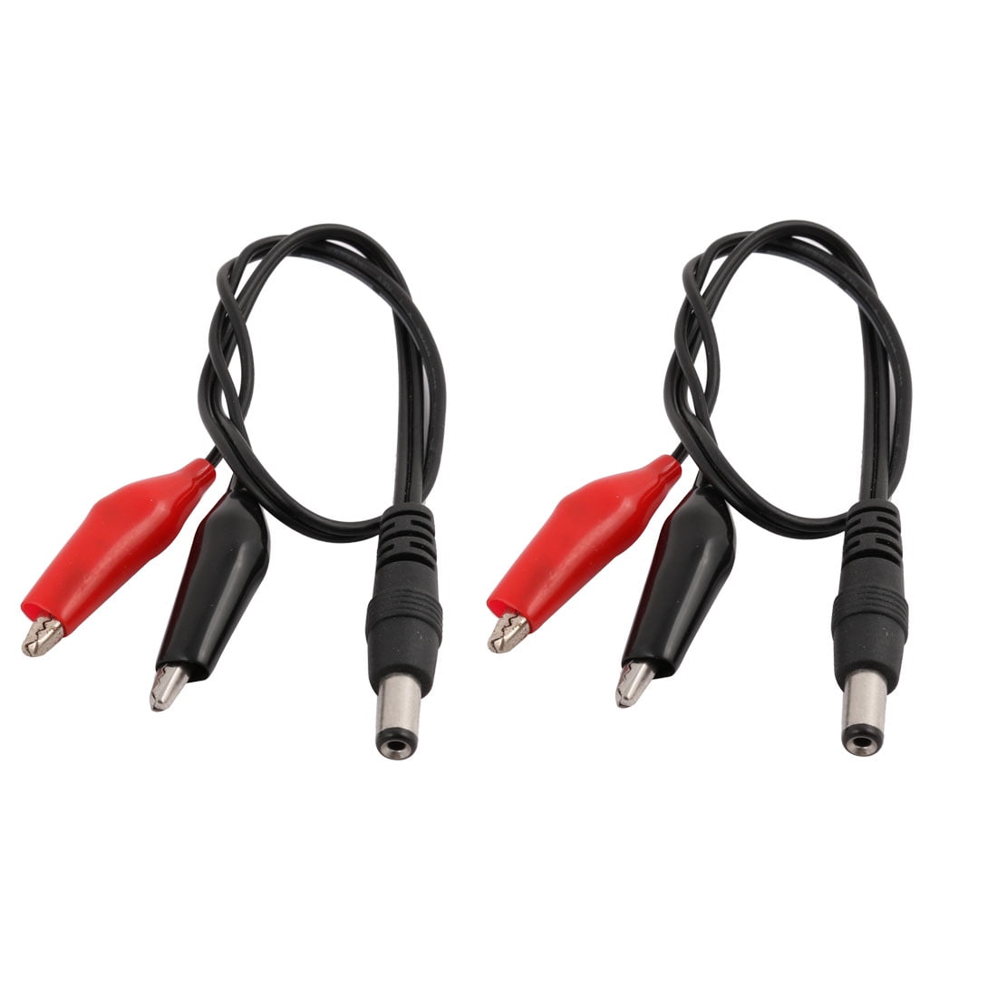 2Pcs 5.5x2.1mm DC Male Connector to Dual Alligator Clips Cable Adapter