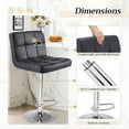 thumbnail image 2 of JOINSUN Bar Stools, Luxurious PU Leather Adjustable Swivel Counter Seats for Home, Set of 4, Black, 2 of 6