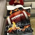 thumbnail image 3 of Sports Fleece Blanket 60" x 80" Football All Star Show Lightweight Fuzzy Cozy Soft Warm Throw for Man Boy Teen, Air Conditioning, 3 of 6