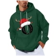 thumbnail image 2 of Yteetum Men's Oversized Christmas Hoodies Christmas Letter Print Drawstring Pullover Hooded Sweatshirts Mens Casual Christmas Graphic Print Loose Long Sleeve Hoodies Xmas Holiday Hooded Sweatshirt, 2 of 5