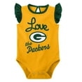 thumbnail image 2 of Girls Newborn & Infant Green/Gold Green Bay Packers Spread the Love 2-Pack Bodysuit Set, 2 of 5