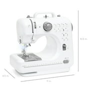 Best Choice Products 6V Portable Sewing Machine, 42-Piece Beginners Kit w/ 12 Stitch Patterns - Gray/White