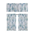 thumbnail image 2 of Kitchen Valance & Tier Curtain Set, Light Filtering Curtains, Floral White/Blue, 2 of 4