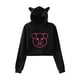 thumbnail image 4 of Sudadera con capucha con estampado de cerdo rosa para mujer, suéter de lana Kawaii, ropa de calle informal Harajuku con orejas de gato, Otoño e Invierno, 4 of 4