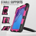 thumbnail image 3 of TECH CIRCLE Case for Lenovo Smart Tab M10 HD (2nd Gen) (10.1") (Model TB-X306X) with [Screen Protector] - Drop Proof Protective Kickstand Case Portable Handle Sturdy Rugged Cover, Black+Rose, 3 of 8