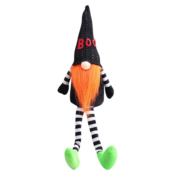 Decoración de Halloween Decoraciones de Halloween Decoración de Halloween Piernas largas Muñeca sin rostro Capa de bruja negra Sombrero(Buy 2 Get 1 Free)
