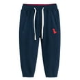 thumbnail image 1 of Ketyyh-chn99 Pantalons de Jogging en Coton pour Tout-Petits Garçons, Pantalons Longs à Carreaux Rouges pour Adolescents Garçons et Filles, Pyjamas pour Tenues d'Intérieur Assorties en Famille pour 3-4 Ans, Bleu Foncé, 1 of 3