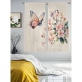 thumbnail image 3 of Spring Butterfly Sheer Curtains 63 Inch Length 2 Panels Set, Farmhouse Retro Botanical Flowers Voile Window Treatment Rod Pocket Curtains Sheers Drapes for Bedroom/Living Room/Kitchen 52x"63"x2, 3 of 7