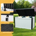 thumbnail image 4 of Dextrus Outdoor Weatherproof 230 Gallon Resin Deck Box, Black & White, 4 of 5