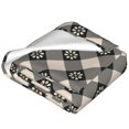 thumbnail image 2 of Salouo Daisy Plaid Black Print Bed Blankets,Flannel Blanket Comfortable Air Conditioning Blanket Lightweight Blanket for Sofa Bed Travel & Couch -80"x60", 2 of 8