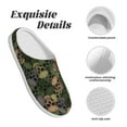 thumbnail image 5 of Haiem Camouflage Skulls Print Women's Fuzzy Memory Foam House Slipper Cozy Home Footwear Non-slip Winter Slippers-39/40, 5 of 7