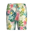 thumbnail image 4 of Gaeub Tropical Flowers Printed Men's Short Pajama Pants, Lightweight Lounge & Sleep Bottoms Keep You Cool - 4X-Large, 4 of 9