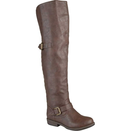 

Women s Journee Collection Kane Wide Calf Over The Knee Boot Brown Faux Leather 7 M