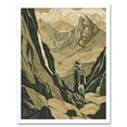 thumbnail image 1 of Gold Miner on Rocky Mountain Range Peaks Landscape Art Print Framed Poster Wall Decor 12x16 inch, 1 of 5