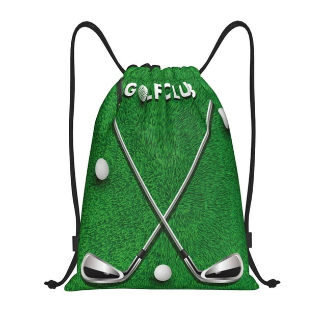 Fotbe Golf Sport Club Pattern Drawstring Backpack, Gym Bag, Lightweight Backpack, Water-Resistant Bag Travel Sports Backpack, Fitness Bag, Yoga Bag-Small