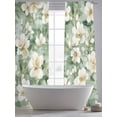 thumbnail image 6 of Sage Green Spring Floral Semi Sheer Curtains 84 Inch Length 2 Panels Set, Summer Botanical Farmhouse Sheer Kitchen Curtain Privacy Voile Window Curtain for Living Room Bedroom Rod Pocket Drapes, 6 of 7