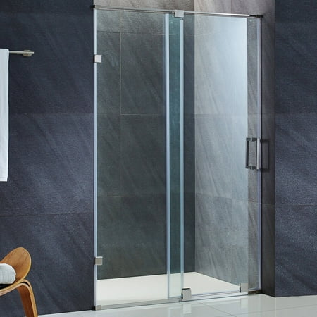 Vigo Ryland 50 Frameless Shower Door 3 8 Clear Glass Stainless