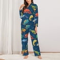 thumbnail image 2 of Pajama Sets for Women 2 Pcs, Colorful Cute Chameleon Lizard_A Button Down Long Sleeve Sleepwear Lounge PJ Sets, 2 of 6