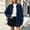 Navy, variant on IUYRTFE Women's Retro Button Down Denim Jacket Long Sleeve Collared Shacket with Pockets Casual Oversized Outerwear