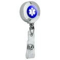 thumbnail image 2 of Star Of Life Medical Health EMT RN MD Retractable Reel Chrome Badge ID Card Holder Clip, 2 of 3