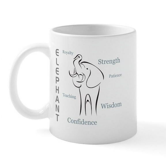 CafePress - Elephant Totem Mug - 11 oz Ceramic Mug - Novelty Coffee Tea Cup