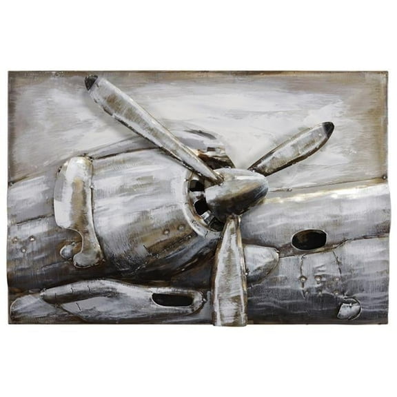 Empire Art Direct PMO-180339-1624 Retro Airplane 3 Mixed Media Iron Hand Painted Dimensional Wall Art