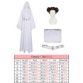 thumbnail image 3 of Disfraz de reina de la película Cos Leia, disfraz de fantasía, peluca, traje de carnaval de Halloween, accesorios para niñas adultas, juego de rol, 3 of 5