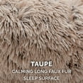 thumbnail image 6 of Furhaven 23" Round Calming Donut Dog Bed with Washable & Removable Cover & Bolster - Shaggy Plush Long Faux Fur Ball Bed - Taupe, For Dogs Up to 20 lbs, Small, 6 of 13