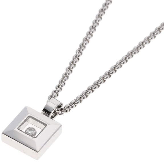 Pre-Owned Chopard Happy Diamonds Necklace 18K White Gold Women's