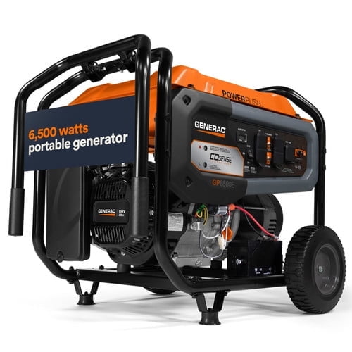 Generac 8,125 Starting Watt Gas-Powered Portable Generator - COsense Technology - PowerRush Advanced Technology - Reliable Power for Emergencies, Recreation, Home - 49 State Compliant