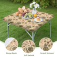 thumbnail image 4 of Beige Sunflower Small Flower Pattern Square Fitted Tablecloth with Elastic Edge,Square Table Cover,Washable Elastic Table Cover for Home Kitchen Party Decor 34"x34", 4 of 6