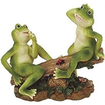 George S. Chen Imports SS-G-61041 2 Frogs on Seesaw Garden Decoration Collectible Figurine Statue Model