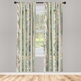 thumbnail image 3 of Ambesonne Bohemian Curtains 2 Panel Set, Pastel Spring Inspo Floral, Pair of - 28" x 84", Pale Teal Mustard and Rose, 3 of 4