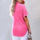 thumbnail image 4 of mfyjkho Tops Bohemios Para Mujer, Blusa Lisa De Manga Corta Con Cuello Vuelto Y Holgada Informal De Verano Para Mujer Tops Para Hacer Ejercicio Para Mujer Xxl, 4 of 7