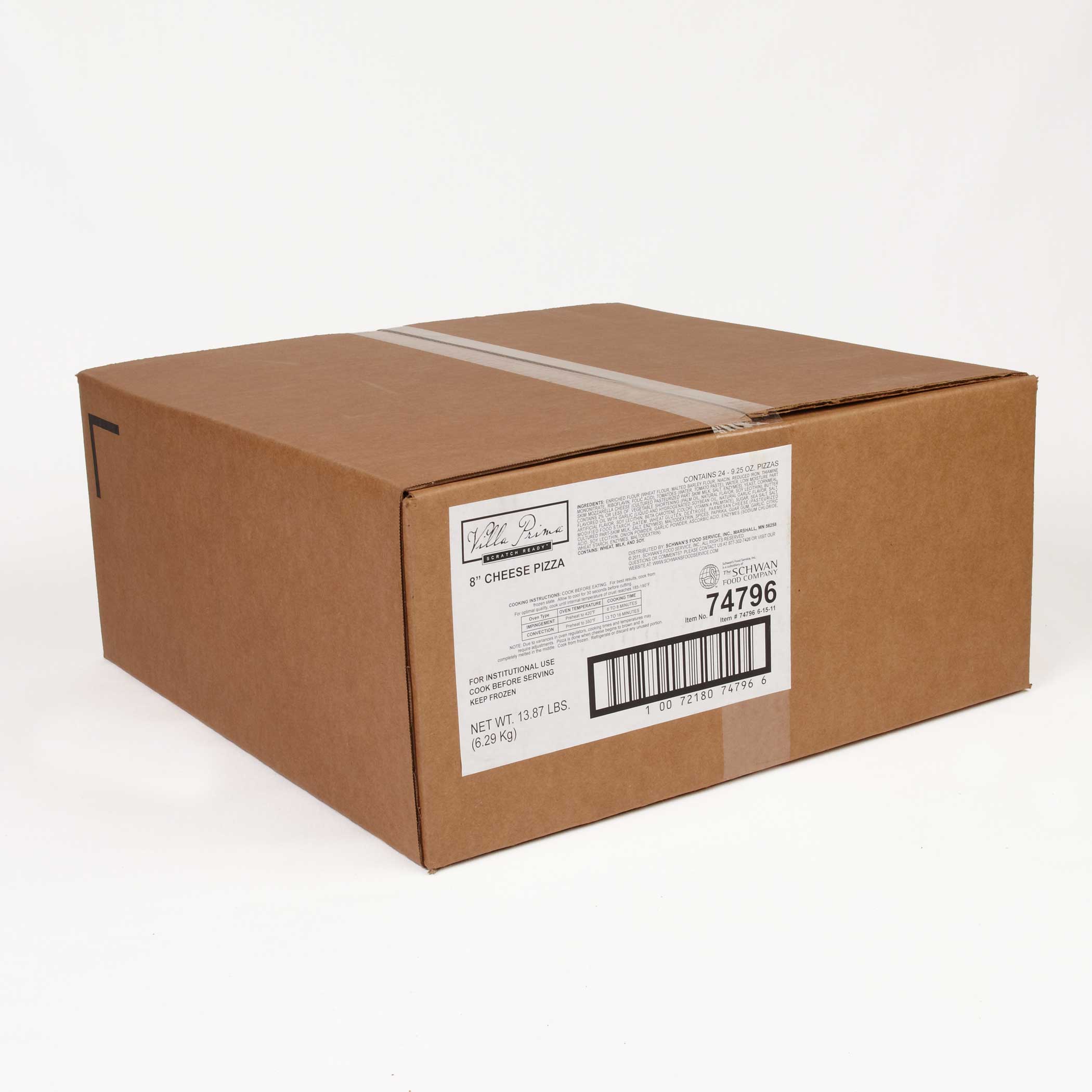 Villa Prima Scratch Ready Cheese Pizza, 8 inch - 24 per case.