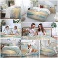 thumbnail image 5 of 3 Piece Ocean Sunrise Coastal Duvet Cover Set Queen Size, Microfiber Comforter/Quilt Cover with Corner Ties and 2 Pillowcases, Summer Beach Abstract Art All Season Soft Bedding with Zipper Closure, 5 of 8