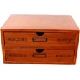 thumbnail image 3 of 2-Layer Vintage Wooden Storage Box Drawer Cosmetic Jewelry Organizer Case Office/Home, 3 of 8