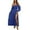 RoyalBlue, variant on Women's Boho Off Shoulder Long Sleeve Smocked Side Split Flowy A Line Maxi Dress S-XXL