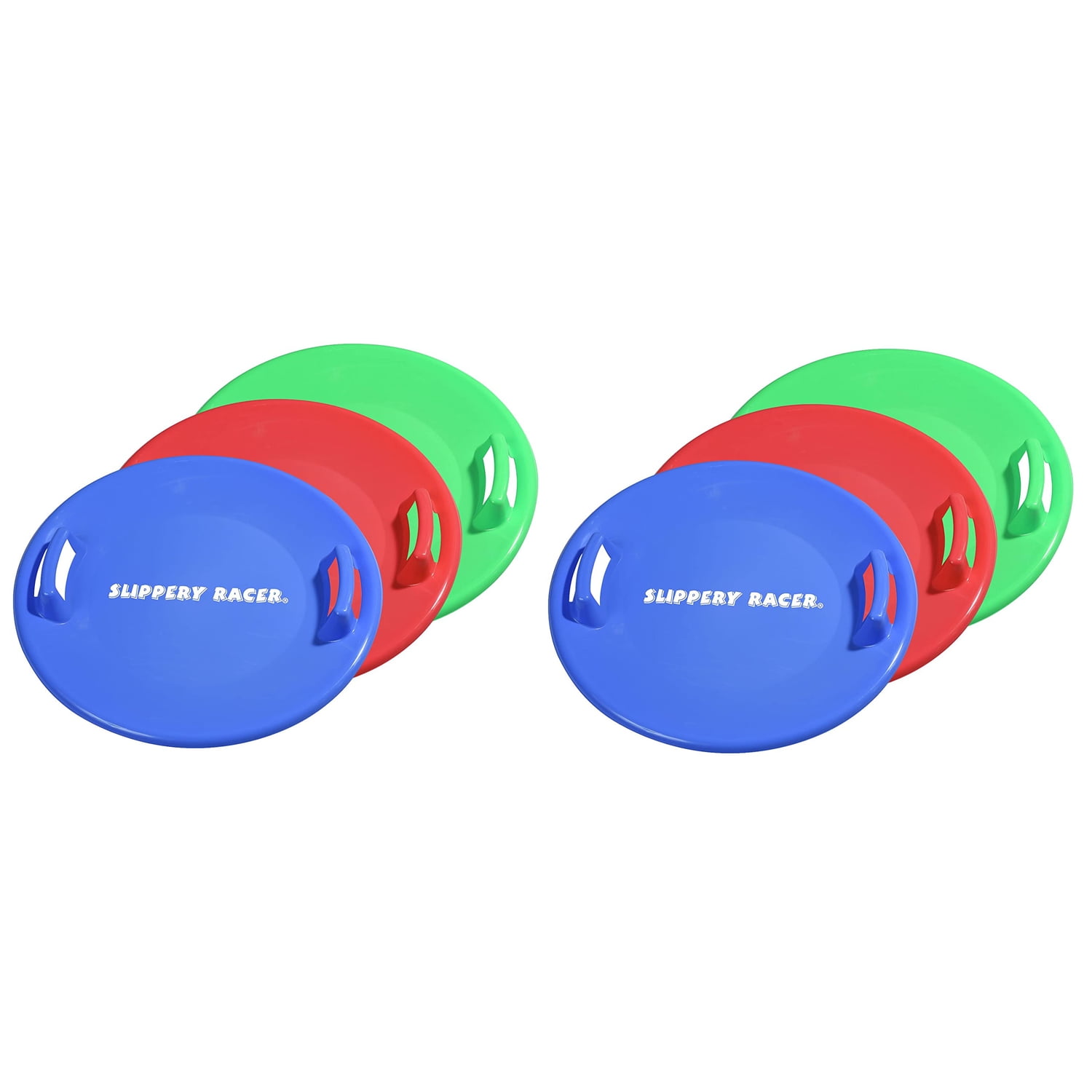 Slippery Racer Downhill Pro Saucer Disc Winter Snow Sled, Multi Colored