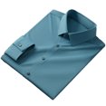 thumbnail image 1 of Camisa de vestir para hombre, sin arrugas, fácil cuidado, color puro, solapa, manga larga, blusa de negocios para el trabajo en casa, 1 of 4