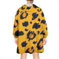 thumbnail image 2 of Yellow and Black Of Leopard Print Wearable Oversized Blanket,Wearable Blanket Hoodie for Adults,Cozy Hooded Blankets with Super Pockets,Super Warm Fuzzy Pullover for Women & Men, 2 of 6