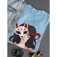 thumbnail image 3 of Girl With Fox Spirit Mask T-Shirt Women -Smartprints Designs, Female Small, 3 of 4