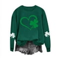 thumbnail image 2 of BLVB St Patricks Day Sweatshirt Women Long Sleeve Crewneck Shamrock St. Patricks Shirts Tee Tops Cute Holiday Pullover, 2 of 3