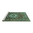 thumbnail image 2 of Ahgly Company Machine Washable Indoor Rectangle Persian Turquoise Blue Traditional Area Rugs, 7' x 10', 2 of 4